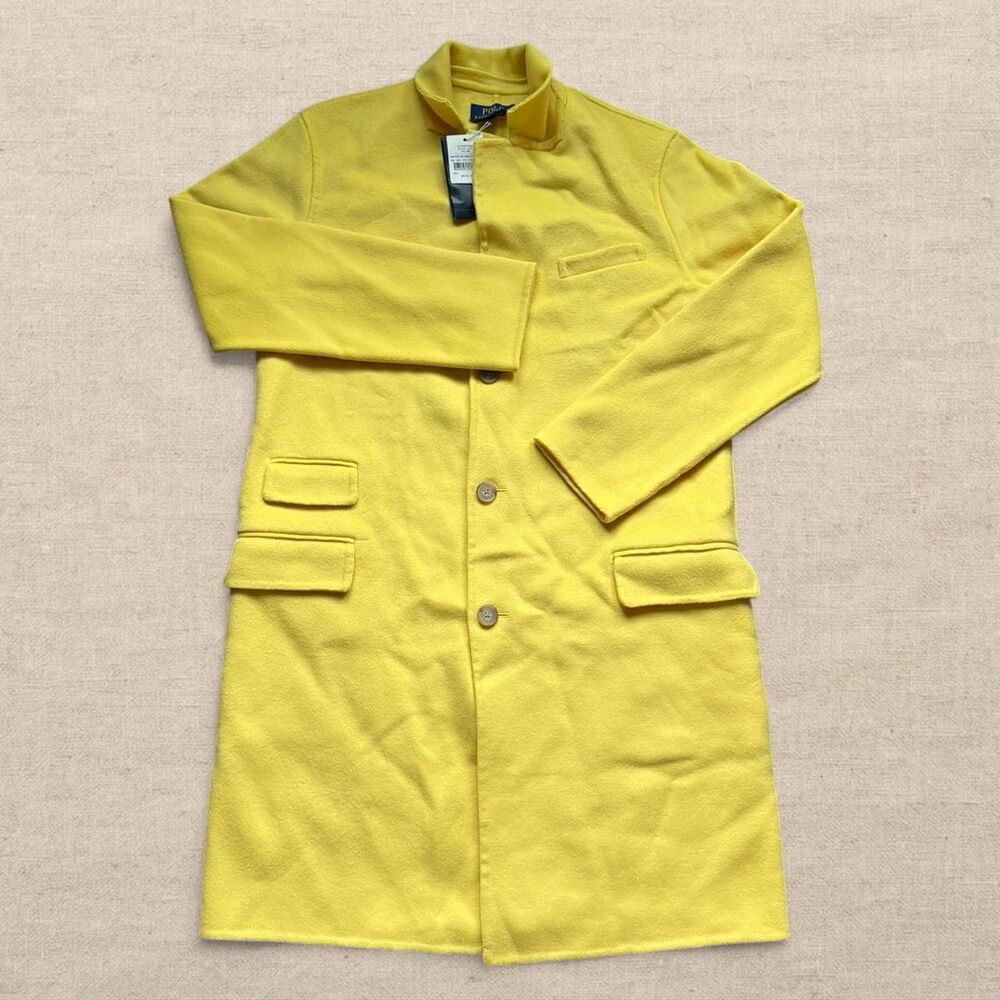 Polo Ralph Lauren Womens Wool Sunfish Yellow Pea Coat Peacoat Jacket Size S NWT